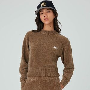 Kith Winter 21 Cropped Chenille Tan Sweater
